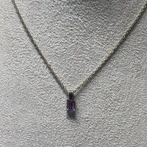 OWa 925 Silver Amethyst Pendant Necklace